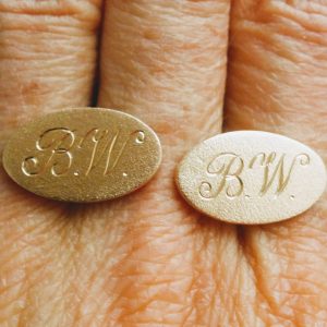 Engraved monogrammed cufflinks