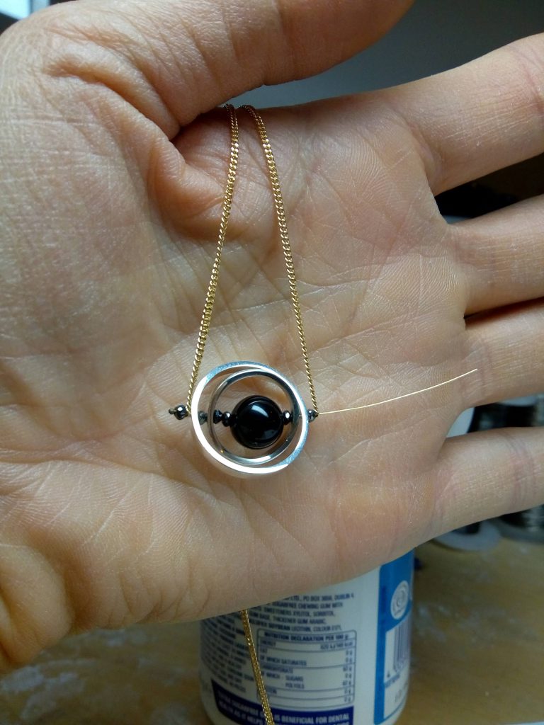 Black ice diamond gold silver handmade design necklace