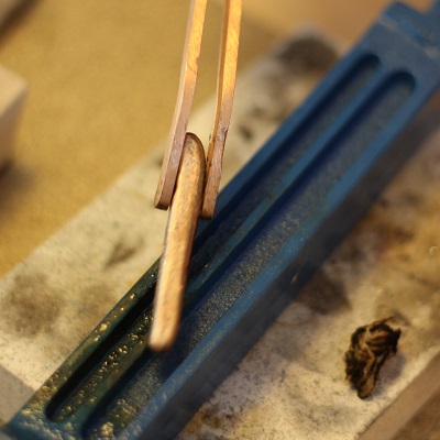 Ingot of 9k yellow gold ready for milling