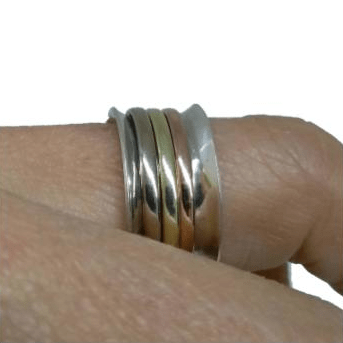 Gold and silver ring - three colour gold